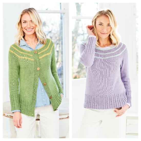 Stylecraft 9755 Ladies DK Round Neck Cardigan and T-shirt - Click Image to Close